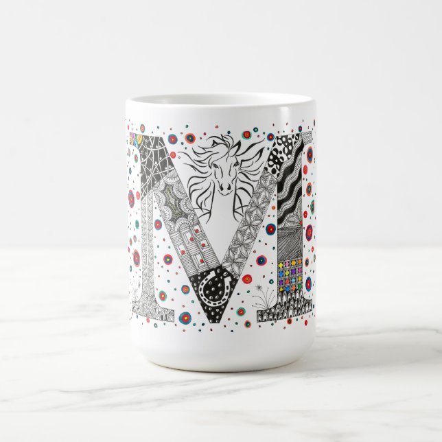 Colorful Monogram Letter M Mug (Center)