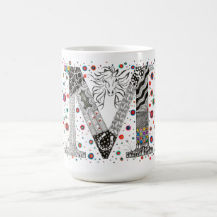 Colorful Monogram Letter M Mug