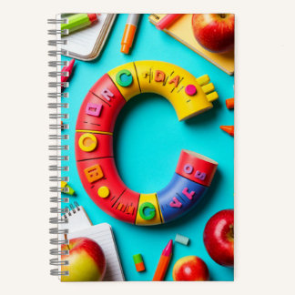 🎒 Colorful Monogram Letter School Alphabet Set 🎒 Notebook