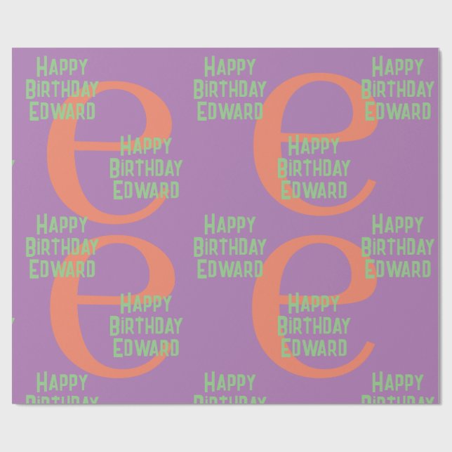 Colorful Monogram Name Gift Wrap – Kids & Teens (Flat)