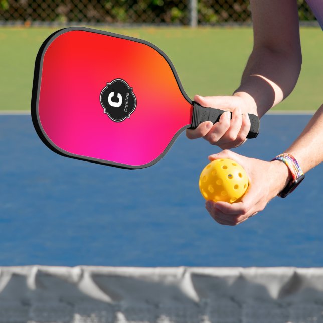 Colorful Monogram Name Pickleball Paddle (Insitu)