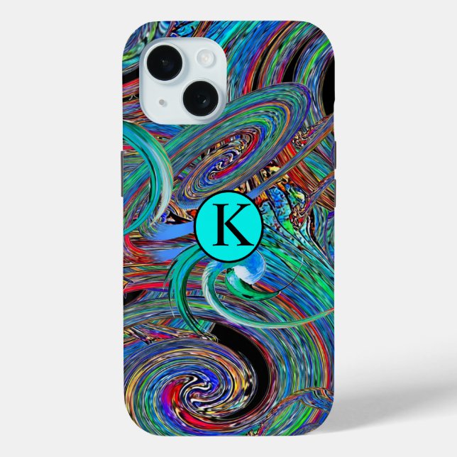 Colorful Monogram Trendy Abstract  Case-Mate iPhone Case (Back)