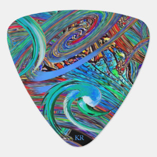 Colorful Monogram Trendy Abstract Guitar Pick