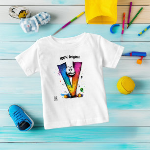 Colorful Monogram V – Fun and Customizable Design Baby T-Shirt