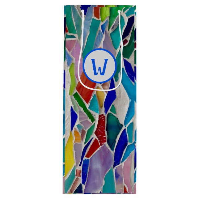 Colorful Monogram  Wine Gift Bag (Front)