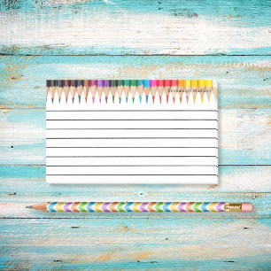 Colorful Monogramed Colored Pencils Lined Post-it Notes