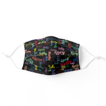 Colorful Monogrammed First Name Cute Funky Bright Adult Cloth Face Mask