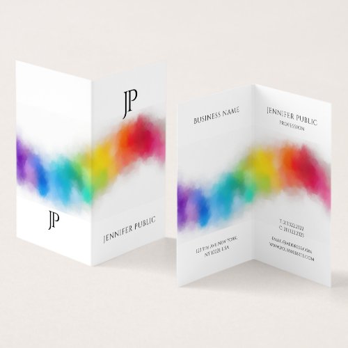 Colorful Monogrammed Modern Elegant Template Business Card