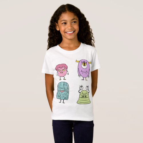Colorful Monster Set – Funny Cartoon Monster Desig T-Shirt
