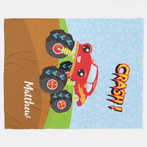 Colorful monster truck fleece blanket Zazzle