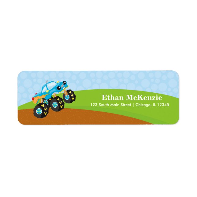 Colorful monster truck label (Front)