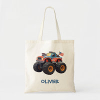 Colorful Monster Truck with American Flag
