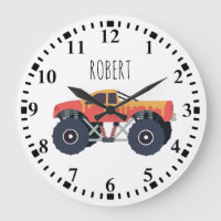 Colorful Monster Trucks Racing Kids Custom Name