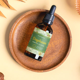 Colorful Monstera Cosmetics Dropper Bottle Label