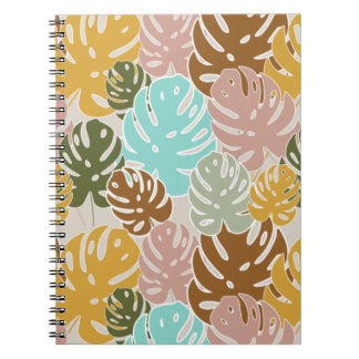 Colorful monstera jungle notebook
