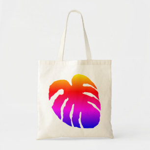 Colorful Monstera Leaf Tote Bag
