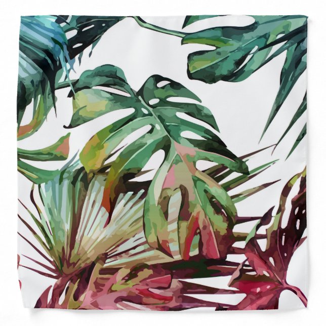Colorful monstera leaves bandana (Front)