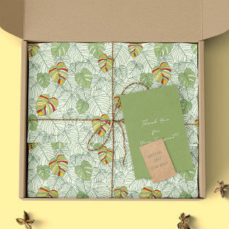 Colorful Monstera Leaves Jungle Tissue Paper