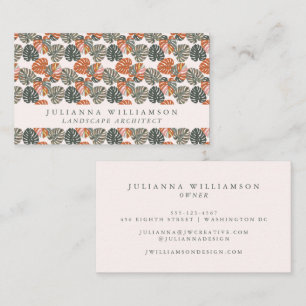 Colorful Monstera Tropical Landscape Architect Business Card