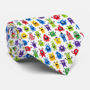 Colorful Monsters Teacher or School Principal Neck Tie