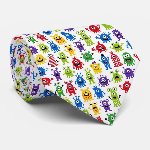 Colorful Monsters | Teacher or School Principal Neck Tie