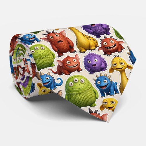 Colorful Monsters | Teacher or School Principal Neck Tie