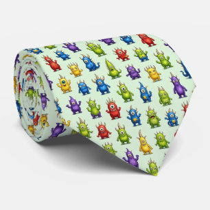 Colorful Monsters Teacher or School Principal Neck Tie