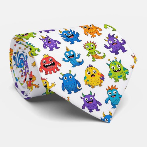 Colorful Monsters | Teacher or School Principal Neck Tie