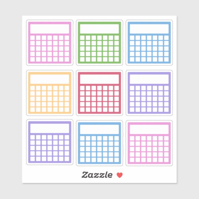 Colorful Monthly Habit Tracker Sticker (Sheet)