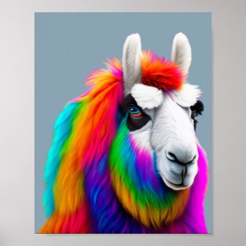 Colorful Moody Llama Magic Poster