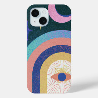 Colorful Moon Eye Arch Symbol Art iPhone 15 Case