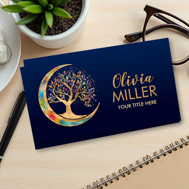 Colorful Moon Tree of life Business Card (Creator Uploaded)