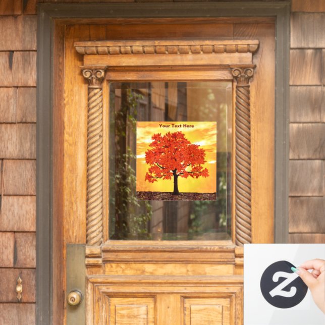 Colorful Morning Oak Window Cling (Home Door)