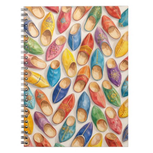 Colorful Moroccan Babouche Slippers Notebook