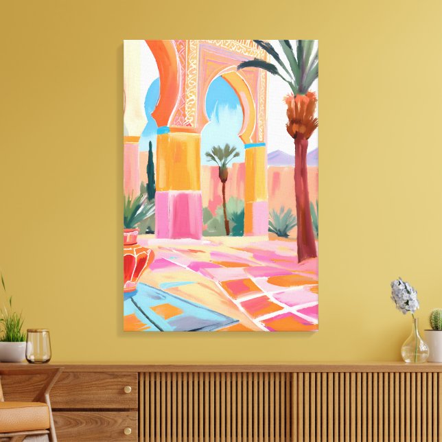 Colorful Moroccan Courtyard Art Print (Insitu(LivingRoom))
