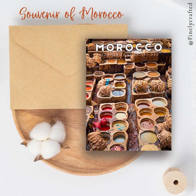 Colorful Moroccan Fes Medina Leather Tanneries  Postcard (Creator Uploaded)