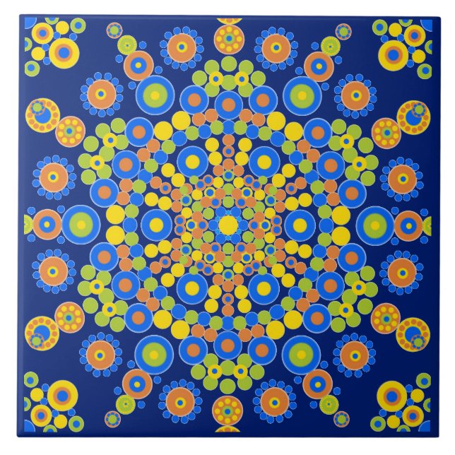 Colorful Moroccan Mosaic Ceramic Tile (Front)