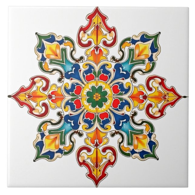 Colorful,Moroccan,mosaic, Ceramic Tile (Front)