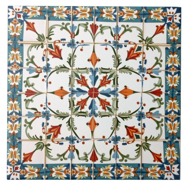 Colorful,Moroccan,mosaic, Ceramic Tile (Front)