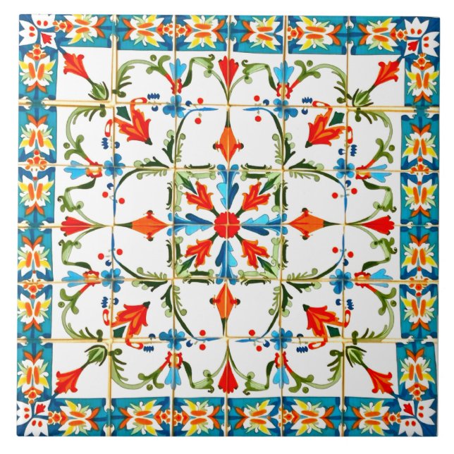 Colorful,Moroccan,mosaic, Ceramic Tile (Front)