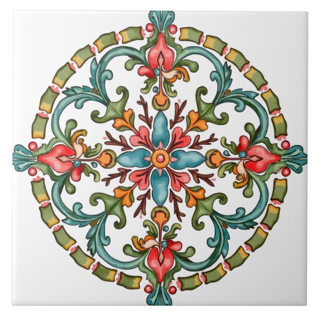 Colorful,Moroccan,mosaic, Ceramic Tile (Front)
