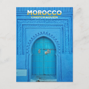 Colorful Moroccan North Medina Blue Old City  Postcard