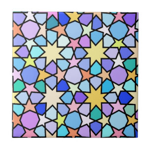 Colorful Moroccan Star Mosaic Ceramic Tile