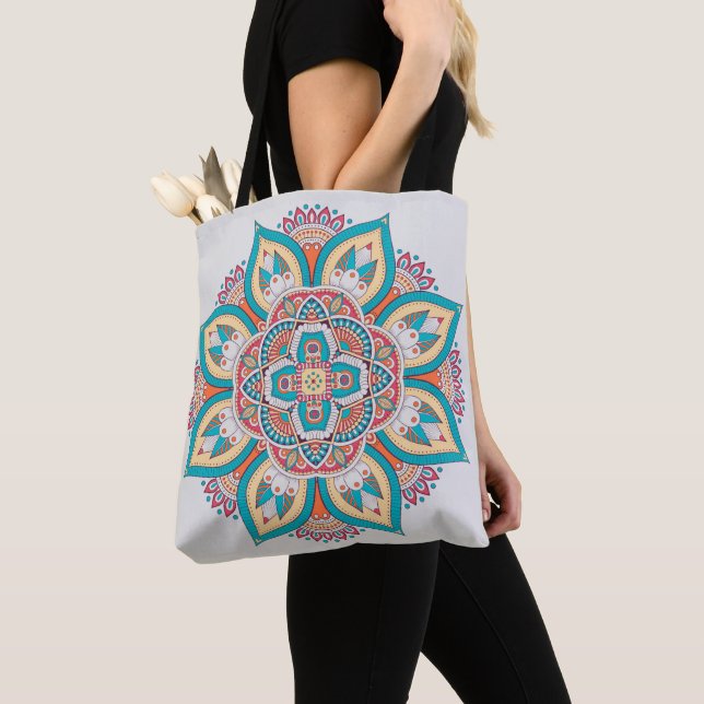 Colorful Moroccan style mandalas Tote Bag (Close Up)