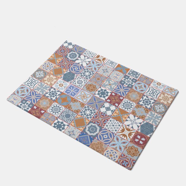 Colorful Moroccan tile Doormat (Angled)