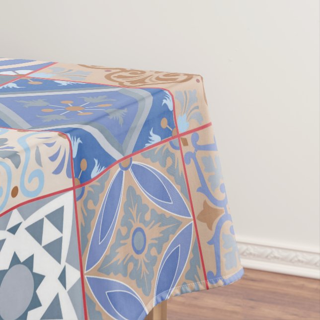 Colorful Moroccan tile Tablecloth (In Situ)