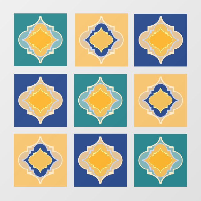 Colorful Moroccan tiles Window Cling (Sheet)