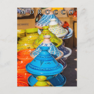Colorful Morocco Marrakesh Tajin Pottery Postcard
