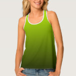 Colorful Morphing Nature Colors Golden Green Tank Top<br><div class="desc">Smooth morphing colors of natural greens from sunlit golden green to deep forest green. Choose piping color white (shown) or black. Great for girlfriend, bestie, sweetheart, daughter, cheerful fashion in color shades suited to all complexions and hair color, lovely addition to the wardrobe. This stylish top is very versatile and...</div>