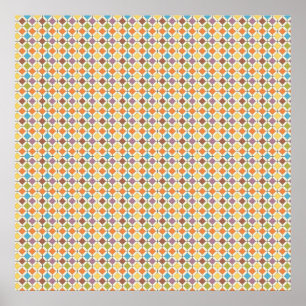 Colorful Morrocan Tiles Pattern Poster